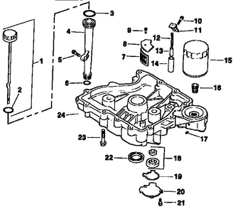 Oil Pan / Lubrication Diagram and Parts List for CV14S-PS1451  Kohler Engine