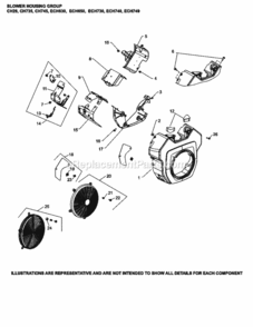 Blower_Housing_Group_-_6-24-476_Ech630-749 Diagram and Parts List for ECH730-3039  Kohler Engine