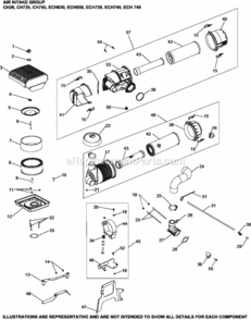 Air_Intake_Group_10-24-484_Ech630-749 Diagram and Parts List for ECH749-3039  Kohler Engine