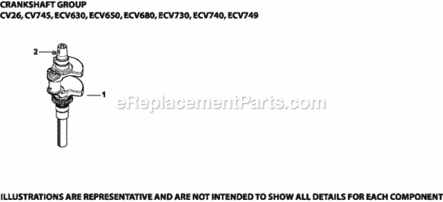 Crankshaft_Group_1-24-66_Ecv630-749 Diagram and Parts List for ECV730-3016  Kohler Engine