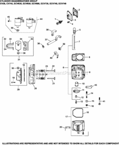Cylinder_HeadBreather_Group_4-24-664_Ecv630-749 Diagram and Parts List for ECV730-3016  Kohler Engine