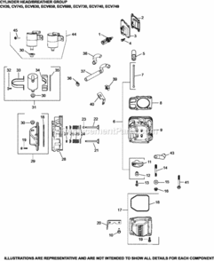 Cylinder_HeadBreather_Group_4-24-801_Ecv630-749 Diagram and Parts List for ECV740-3032  Kohler Engine