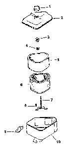 Air intake/filtration Diagram and Parts List for CV125S-1438  Kohler Engine