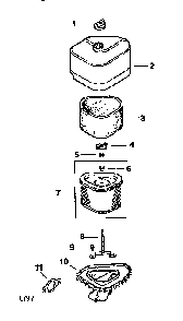 Air intake Diagram and Parts List for CV15S-41565  Kohler Engine