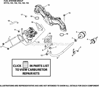 Fuel_System_Group_8-32-70_Kt Diagram and Parts List for KT740-3030  Kohler Engine