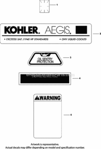 Part Location Diagram of 6611312-S Kohler Decal, Hp