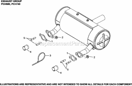 Exhaust_Group_11-24-256_Pch680-740 Diagram and Parts List for PCH680-3002  Kohler Engine