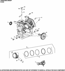 Crankcase_Group_Rh265-3101_Rh265 Diagram and Parts List for RH265-3101  Kohler Engine