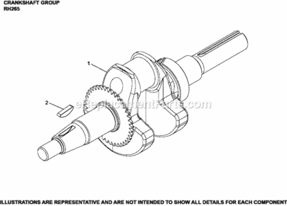 Crankshaft_Group_Rh265-3101_Rh265 Diagram and Parts List for RH265-3101  Kohler Engine