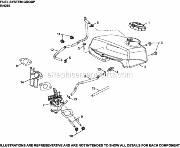 Fuel_System_Group_Rh265-3101_Rh265 Diagram and Parts List for RH265-3101  Kohler Engine