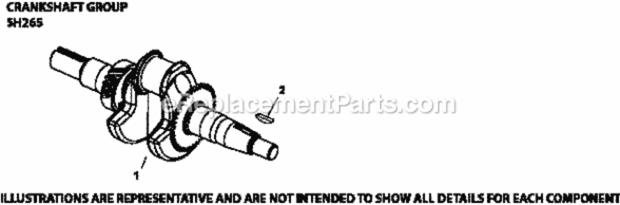 Crankshaft_Group_Sh265-3117_Sh265 Diagram and Parts List for SH265-3117  Kohler Engine