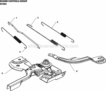 Engine_Controls_Group_Sh265-3119_Sh265 Diagram and Parts List for SH265-3119  Kohler Engine