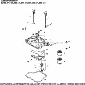 Lubrication_Group_3-20-41_Sv470-620 Diagram and Parts List for SV541-3216  Kohler Engine