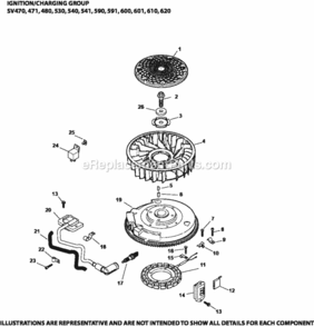IgnitionCharging_Group_5-20-44_Sv470-620 Diagram and Parts List for SV591-3212  Kohler Engine