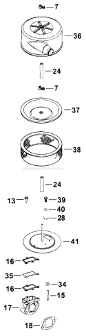 Page A Diagram and Parts List for TH16-52527  Kohler Engine