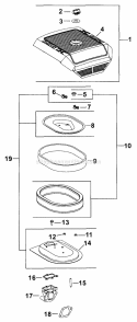 Part Location Diagram of 2808302-S Kohler Element: Pre-cleaner