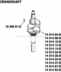 Page D Diagram and Parts List for XT173-0070  Kohler Engine
