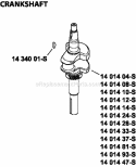 Page D Diagram and Parts List for XT173-0224  Kohler Engine