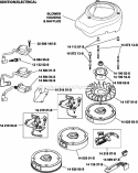 Page J Diagram and Parts List for XT173-0057  Kohler Engine