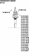Page D Diagram and Parts List for XT173-3205  Kohler Engine