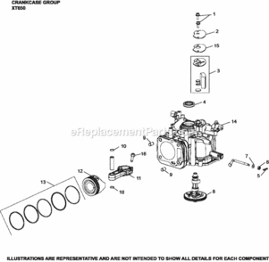 Crankcase_Group_Xt650-3030_Xt650 Diagram and Parts List for XT650-3030  Kohler Engine