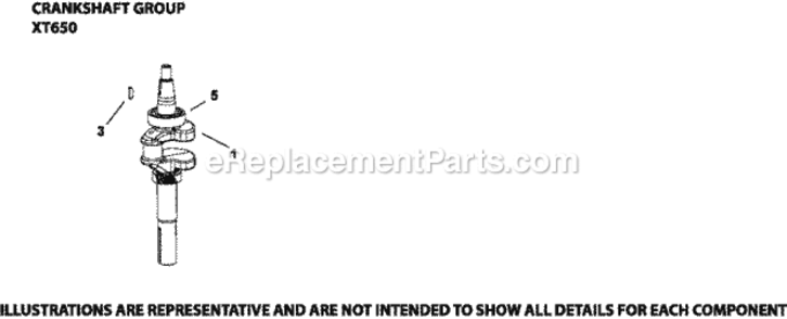Crankshaft Diagram and Parts List for XT650-3034  Kohler Engine