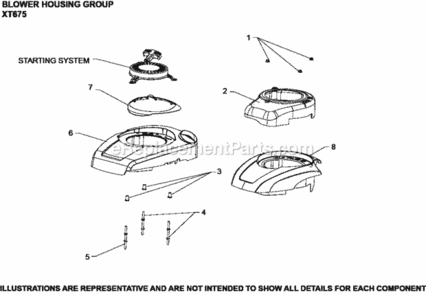 Blower_Housing_Group_Xt675-3076_Xt675 Diagram and Parts List for XT675-3076  Kohler Engine