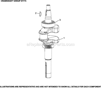 Crankshaft_Group_Xt775-3023_Xt775 Diagram and Parts List for XT775-3023  Kohler Engine