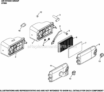 Air_Intake_Group_Xt800-3070 Diagram and Parts List for XT800-3070  Kohler Engine