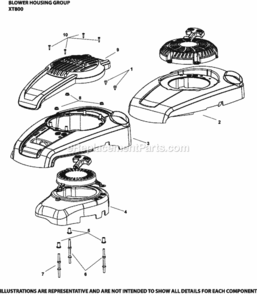 Blower_Housing_Group_Xt800 Diagram and Parts List for XT800-3078  Kohler Engine
