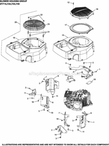 Blower_Housing_Group_6-32-33_Zt Diagram and Parts List for ZT720-3015  Kohler Engine