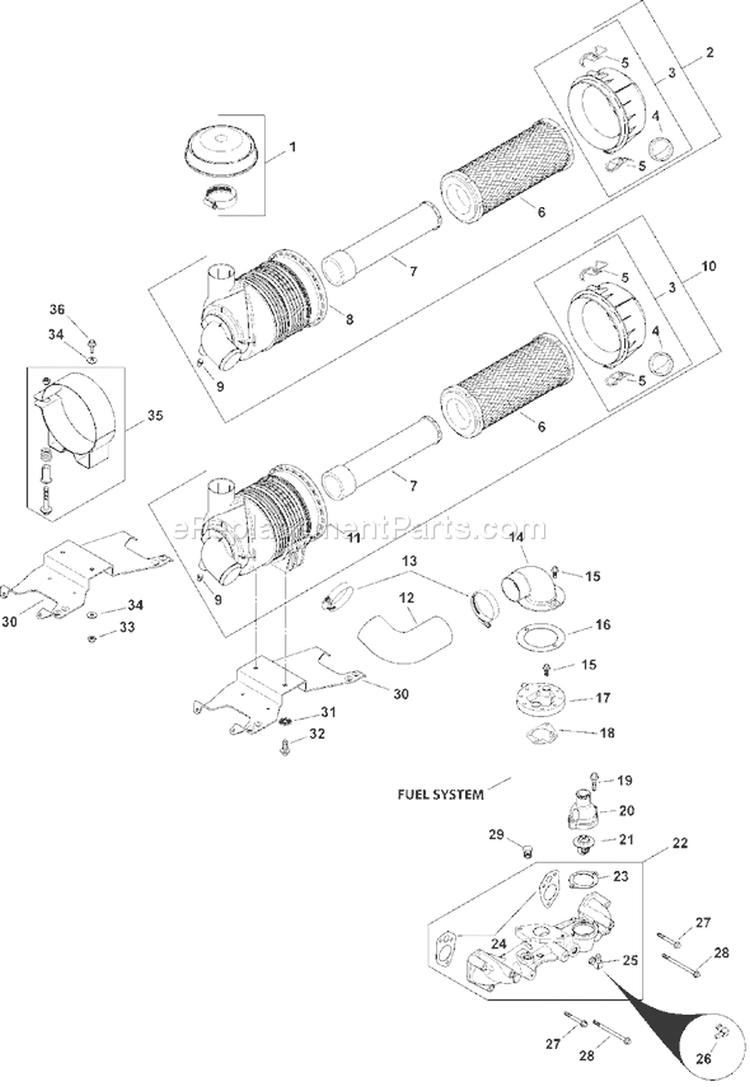 Page A Diagram and Parts List for LH640-0002  Kohler Engine