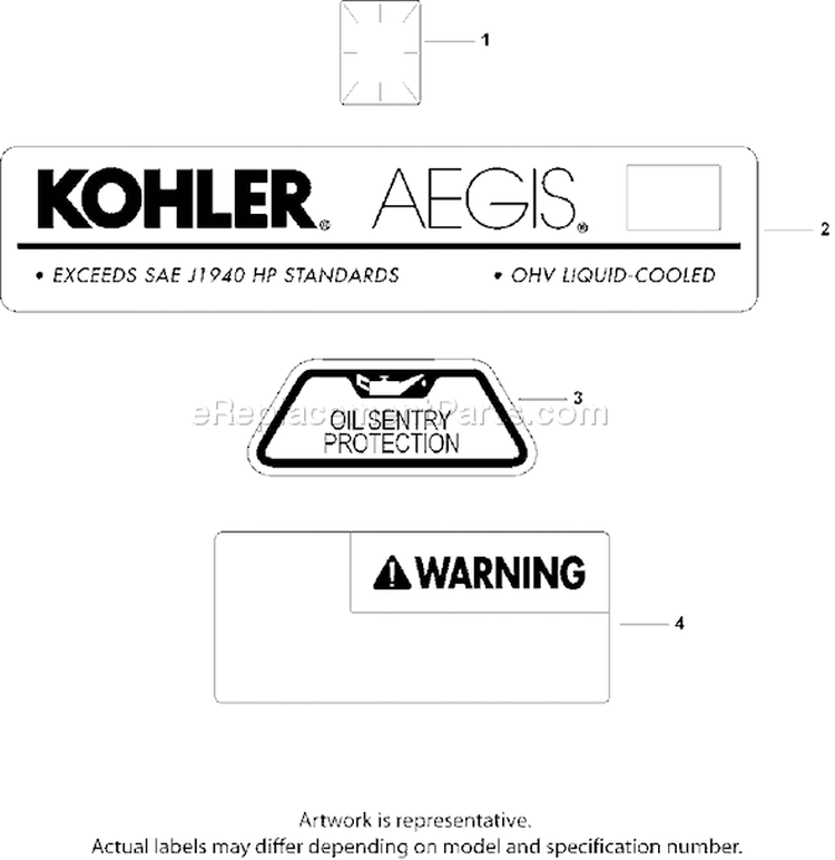 Page F Diagram and Parts List for LH685-0011  Kohler Engine