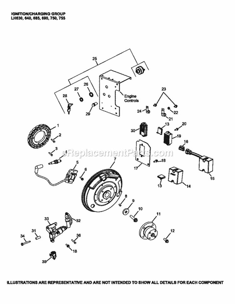 Page L Diagram and Parts List for LH690-0015  Kohler Engine