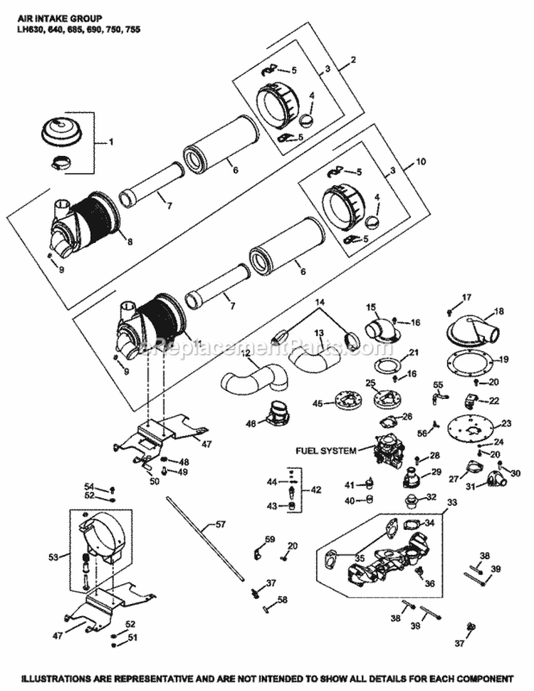 Page B Diagram and Parts List for LH690-0016  Kohler Engine