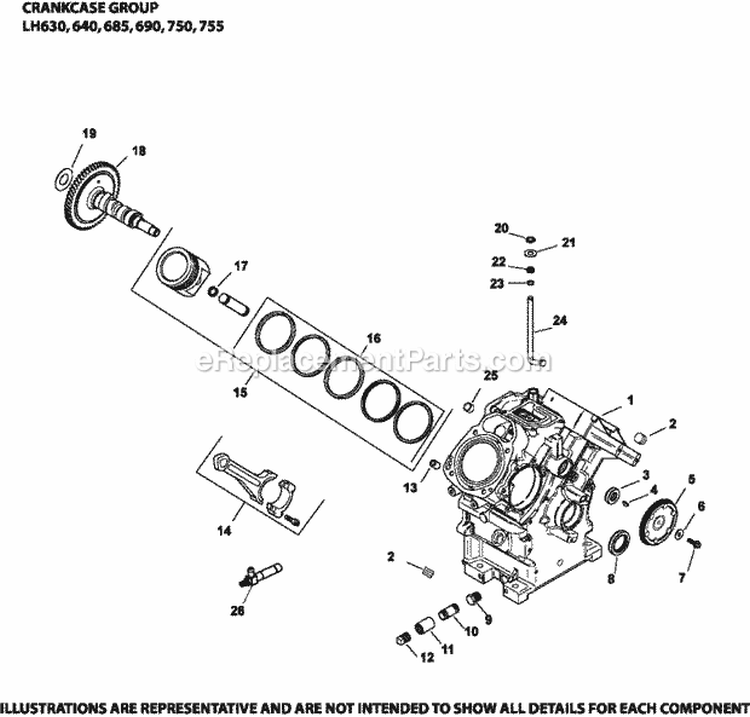 Page D Diagram and Parts List for LH640-3001  Kohler Engine