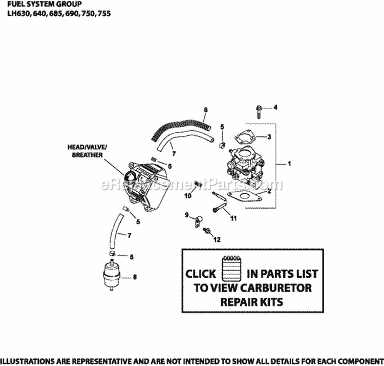 Page K Diagram and Parts List for LH690-3020  Kohler Engine
