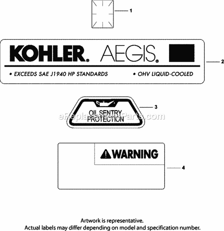 Page F Diagram and Parts List for LH640-3001  Kohler Engine