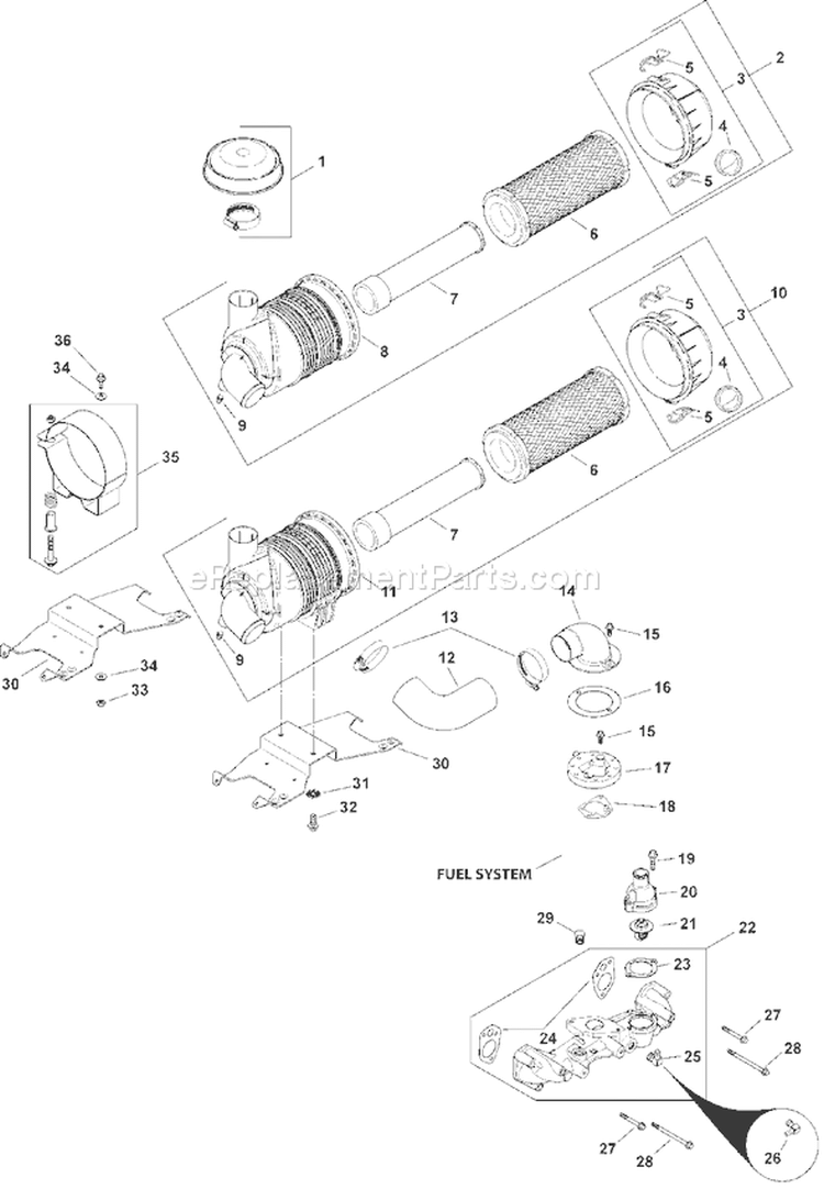 Page A Diagram and Parts List for LH685-0002  Kohler Engine