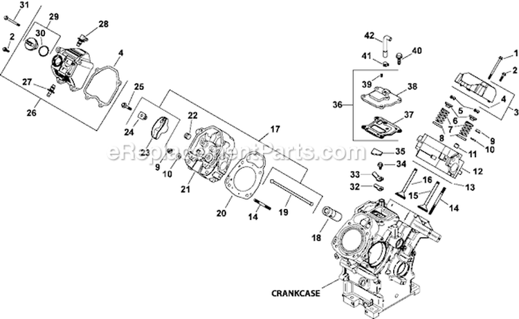 Page J Diagram and Parts List for LH750-0002  Kohler Engine