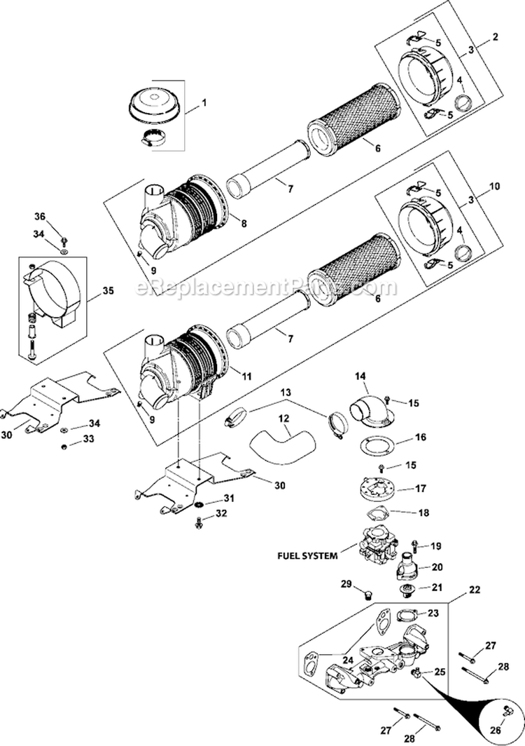 Page A Diagram and Parts List for LH750-0003  Kohler Engine