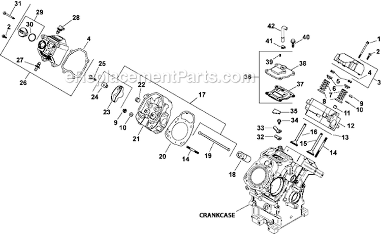 Page J Diagram and Parts List for LH750-0003  Kohler Engine