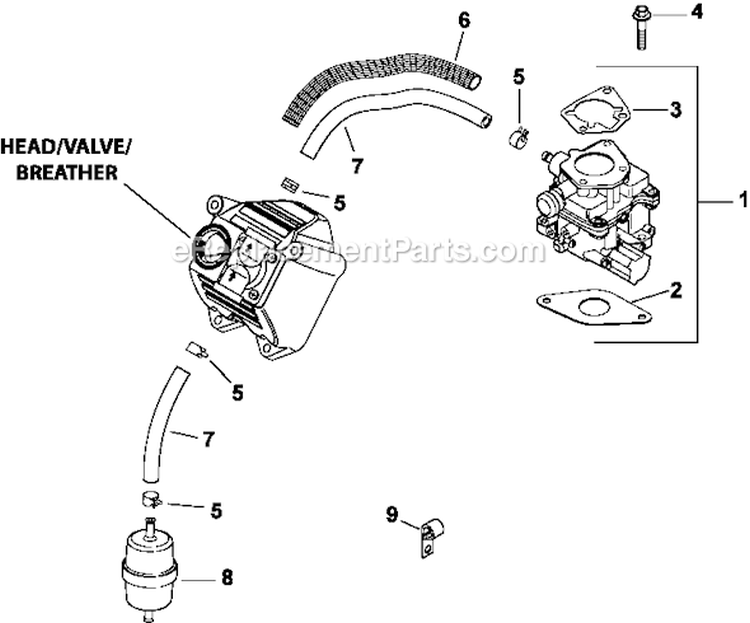 Page D Diagram and Parts List for LH755-0011  Kohler Engine