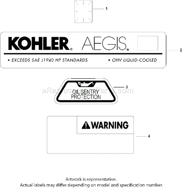 Page F Diagram and Parts List for LH755-0001  Kohler Engine