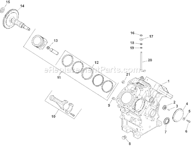 Page D Diagram and Parts List for LH750-0001  Kohler Engine
