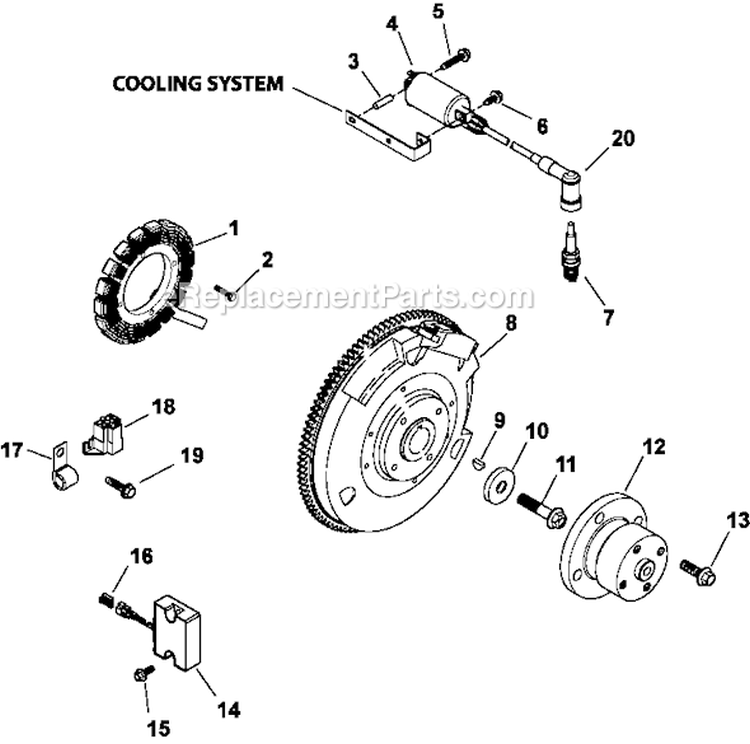 Page K Diagram and Parts List for LH775-0010  Kohler Engine