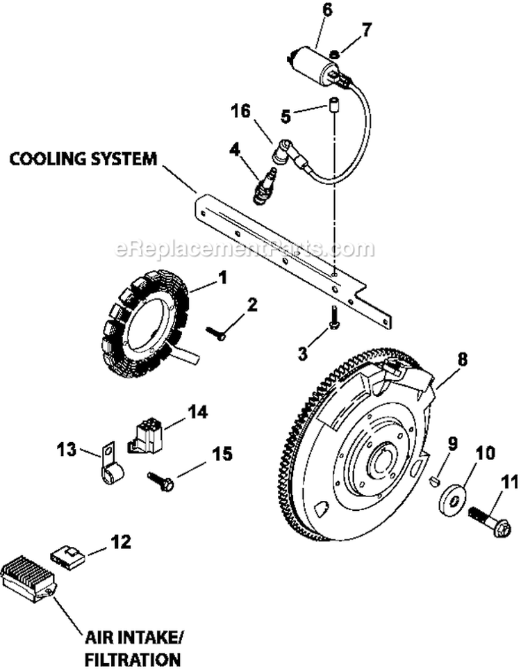 Page K Diagram and Parts List for LH775-0011  Kohler Engine