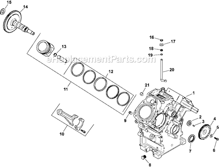 Page D Diagram and Parts List for LH775-0011  Kohler Engine