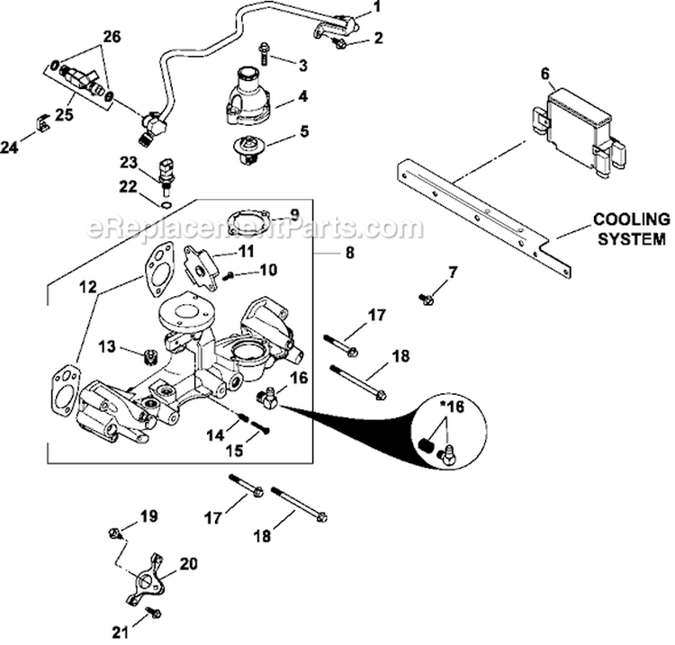 Page H Diagram and Parts List for LH775-0017  Kohler Engine