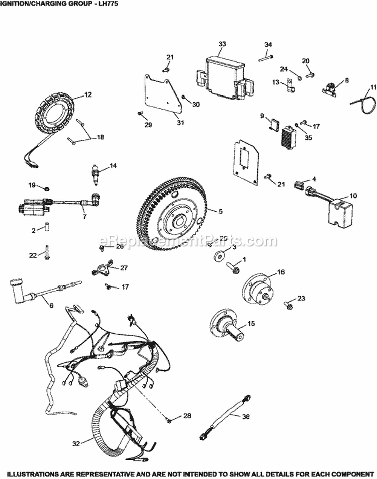 Page I Diagram and Parts List for LH775-3012  Kohler Engine